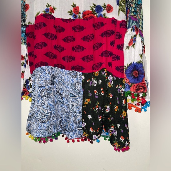 Beautiful Boho Patchwork Paisley Print Tassel Shift Mini/Top - Picture 5 of 16